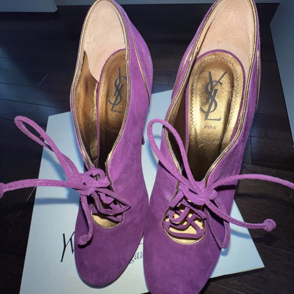 BRAND NEW: Tribute YSL Yves Saint Laurent 105 Lace Up Magenta size 38 - Picture 2 of 8